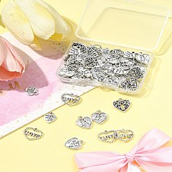 80Pcs 5 Styles Tibetan Style Zinc Alloy Charms&nbsp;TIBEP-FS0001-38
