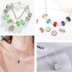 Handmade Polymer Clay Rhinestone European Large Hole Beads with Silver Color Plated Brass Cores&nbsp;FPDL-PA0001-02C
