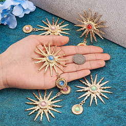 5Pcs 5 Colors Alloy with Resin Big Pendants&nbsp;FIND-TA0004-16