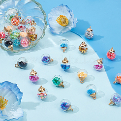 114Pcs 19 Colors Transparent Glass Pendants&nbsp;GLAA-ME0001-32