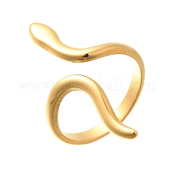 Snake 304 Stainless Steel Open Cuff Rings for Women&nbsp;RJEW-M046-02G