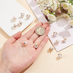 12Pcs Brass Dome/Half Round Stud Earring Findings&nbsp;KK-BC0008-82