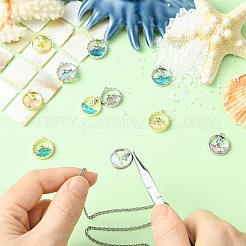 11Pcs 11 Colors Alloy Glass Pendants&nbsp;FIND-CJ0004-97