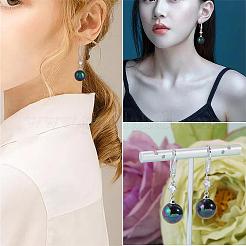 Pearl Earrings with Cubic Zirconia White Freshwater Shell Pearl Dangle Hook Earrings Stud Round Ball Drop Hoop Earrings Brass Jewelry Gift for Women&nbsp;JE1097C
