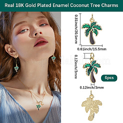 6Pcs Brass Enamel Pendants&nbsp;KK-BBC0020-19