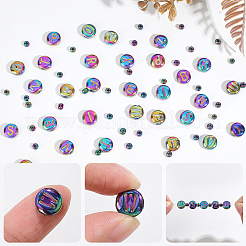 104Pcs Flat Round with Letter Electroplated Glass Beads&nbsp;GLAA-PA0001-81