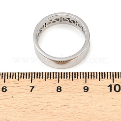 304 Stainless Steel Micro Pave Cubic Zirconia Finger Rings for Women&nbsp;RJEW-K315-02P