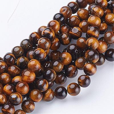 Natural Tiger Eye Beads Strands&nbsp;GSR6mmC014-1
