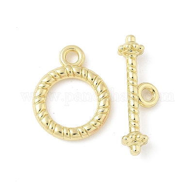 Textured Ring Alloy Toggle Clasps&nbsp;FIND-B047-20G-1