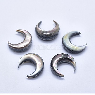 Natural Black Lip Shell Cabochons&nbsp;SSHEL-P015-80B-20mm-1