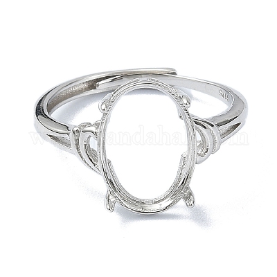 Adjustable 925 Sterling Silver Solitaire Ring Settings&nbsp;STER-K179-22P-1