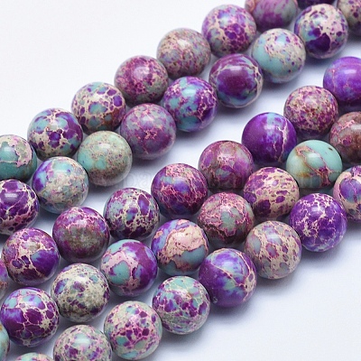 Natural Imperial Jasper Beads Strands&nbsp;G-I122-6mm-15-1