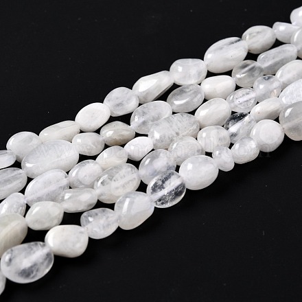 Natural Rainbow Moonstone Beads Strands G-G018-48-1