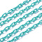 ABS Plastic Cable Chains, Oval, Cyan, 13.5~14x8x2mm, 14.9 inch~15.35 inch(38~39cm)/strand