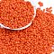 Baking Paint Glass Seed Beads, Round Hole, Peanut, Orange, 3.5x6x3.5mm, Hole: 0.9mm, about 3750pcs/pound