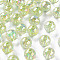 Transparent Acrylic Beads, AB Color Plated, Round, Pale Green, 12x11mm, Hole: 2.5mm, about 566pcs/500g