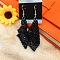 Sparkle Alloy Sequins Rectangle Dangle Earrings for Women, Black