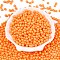 Opaque Baking Paint Glass Beads, Round, Dark Orange, 5.5x4.5~5mm, Hole: 1mm, about 2500pcs/pound