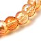 Electorplated Glass Beads, Rainbow Plated, Faceted, Round, Dark Orange, 11x8mm, Hole: 1mm