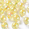 Transparent Acrylic Beads, AB Color Plated, Round, Gold, 16x15mm, Hole: 2.8mm, about 220pcs/500g