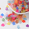 Transparent Acrylic Beads, Flower, Frosted, Mixed Color, 10x5mm, Hole: 1mm