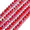 Electroplate Glass Beads Strands, Faceted, Bicone, FireBrick, 5.5~6x5mm, Hole: 1.2mm, about 78~79pcs/strand, 15.35~15.55''(39~39.5cm)