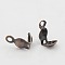 Iron Bead Tips, Calotte Ends, Clamshell Knot Cover, Nickel Free, Red Copper, 8x4mm, Hole: 1.5mm, Inner Diameter: 3mm, about 270pcs/20g