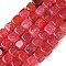 Natural Dragon Veins Agate Beads Strands, Dyed & Heated, Cube, Crimson, 9~10x9~10x9~10mm, Hole: 1mm, about 40pcs/strand, 14.37''(36.5cm)