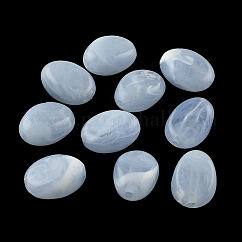 Oval Imitation Gemstone Acrylic Beads, Cornflower Blue, 18x13x9.5mm, Hole: 2mm, about 310pcs/500g