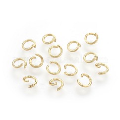304 Stainless Steel Open Jump Rings, Round, Real 18K Gold Plated, 5x0.8mm, 20 Gauge