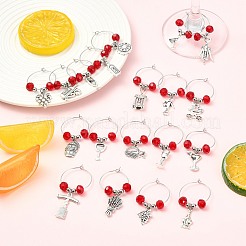 40Pcs 20 Style Glass Wine Glass Charms&nbsp;AJEW-CJ00015