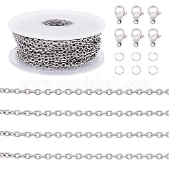 DIY Tarnish Resistant 304 Stainless Steel Cable Chains Jewelry Kits&nbsp;DIY-PJ0001-41C