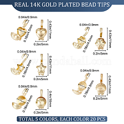 100Pcs 5 Style Brass Bead Tips&nbsp;KK-BBC0009-04