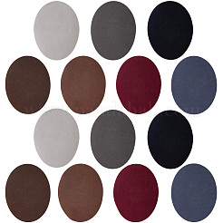 28Pcs 7 Colors Flocking Cloth Fabric Appliques Iron On Patches&nbsp;DIY-CY0003-75