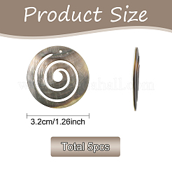 5Pcs Natural Black Lip Shell Pendants&nbsp;SHEL-YW0001-20