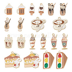 40Pcs 10 Styles Food Theme Rack Plating Alloy Enamel Pendants&nbsp;ENAM-TA0003-66