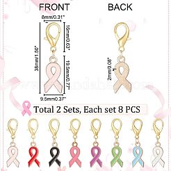 Alloy Enamel Awareness Ribbon Pendant Decorations&nbsp;AJEW-NB0003-74