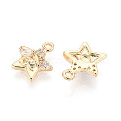 Brass Micro Pave Cubic Zirconia Charms&nbsp;KK-N263-143A-G
