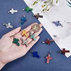 25Pcs 25 Styles Natural & Synthetic Gemstone Pendants&nbsp;G-SZ0002-14