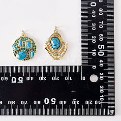 Brass Synthetic Turquoise Pendants&nbsp;KK-SZ0002-02