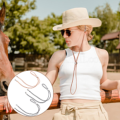 6Pcs 3 Styles Flat Leather Cord Hat Chains&nbsp;HJEW-UN00128