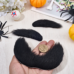 Plush Cloth Simulated 2Pcs Beard & 2 Pairs Eyebrow&nbsp;AJEW-GF0012-33