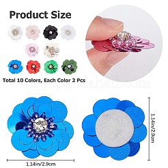 20Pcs 10 Colors Flower Shape PVC Sequin/Paillette Beading Appliques&nbsp;DIY-GF0007-07