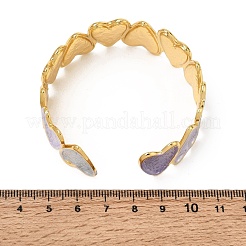 304 Stainless Steel Enamel Heart Open Cuff Bangles for Women&nbsp;SA-CBA1A30-01B-G