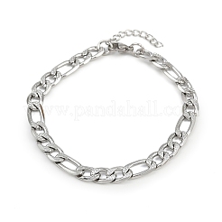 304 Stainless Steel Figaro Chain Bracelets for Women&nbsp;BJEW-G757-15P