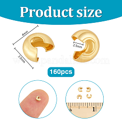 160Pcs 304 Stainless Steel Crimp Beads Covers&nbsp;STAS-PH0007-21