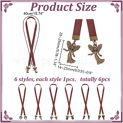 6Pcs Cowhide Leather Bookmark&nbsp;AJEW-HY00015