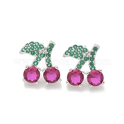Brass Micro Pave Cubic Zirconia Stud Earrings&nbsp;EJEW-Q015-05P