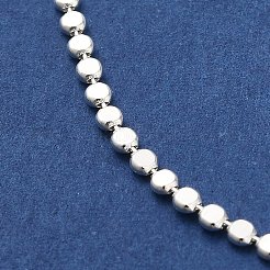 925 Sterling Silver Flat Round Link Chain Bracelets for Women&nbsp;BJEW-E101-01S-09
