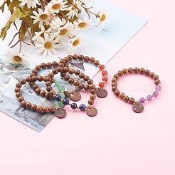 Wood Bead & Stone Bracelet&nbsp;BJEW-JB06104